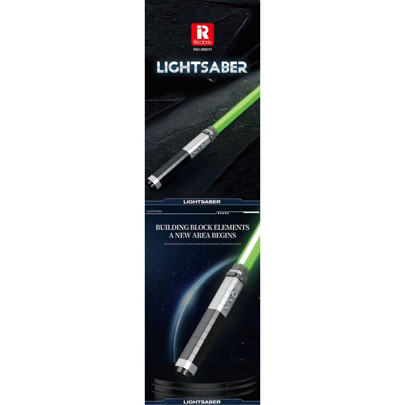 REOBRIX 99011 THANH KIẾM ÁNH SÁNG MÀU XANH LÁ CÂY bộ đồ chơi xếp lắp ráp ghép mô hình Star Wars LIGHTSABER Chiến Tranh Giữa Các Vì Sao 578 khối