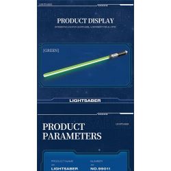 REOBRIX 99011 THANH KIẾM ÁNH SÁNG MÀU XANH LÁ CÂY bộ đồ chơi xếp lắp ráp ghép mô hình Star Wars LIGHTSABER Chiến Tranh Giữa Các Vì Sao 578 khối