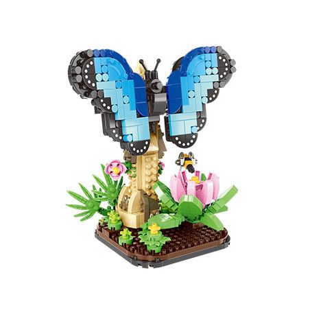 MOYU BLOCK MY97128 97128 THẾ GIỚI CÔN TRÙNG BƯỚM MORPHO XANH bộ đồ chơi xếp lắp ráp ghép mô hình INSECT BEAUTIFUL WORLD 466 khối