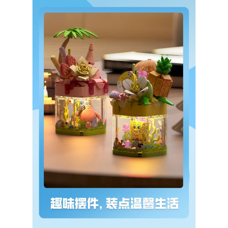 SEMBO 612213 SPONGEBOB SQUAREPANTS SINH TỐ CHANH DỨA bộ đồ chơi xếp lắp ráp ghép mô hình Movie & Game Phim Và Trò Chơi 241 khối