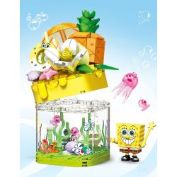 SEMBO 612214 SPONGEBOB SQUAREPANTS SINH TỐ DÂU SỮA LẮC bộ đồ chơi xếp lắp ráp ghép mô hình Movie & Game Phim Và Trò Chơi 187 khối