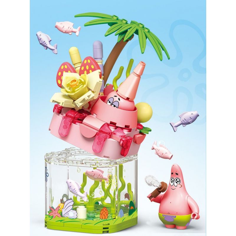 SEMBO 612214 SPONGEBOB SQUAREPANTS SINH TỐ DÂU SỮA LẮC bộ đồ chơi xếp lắp ráp ghép mô hình Movie & Game Phim Và Trò Chơi 187 khối