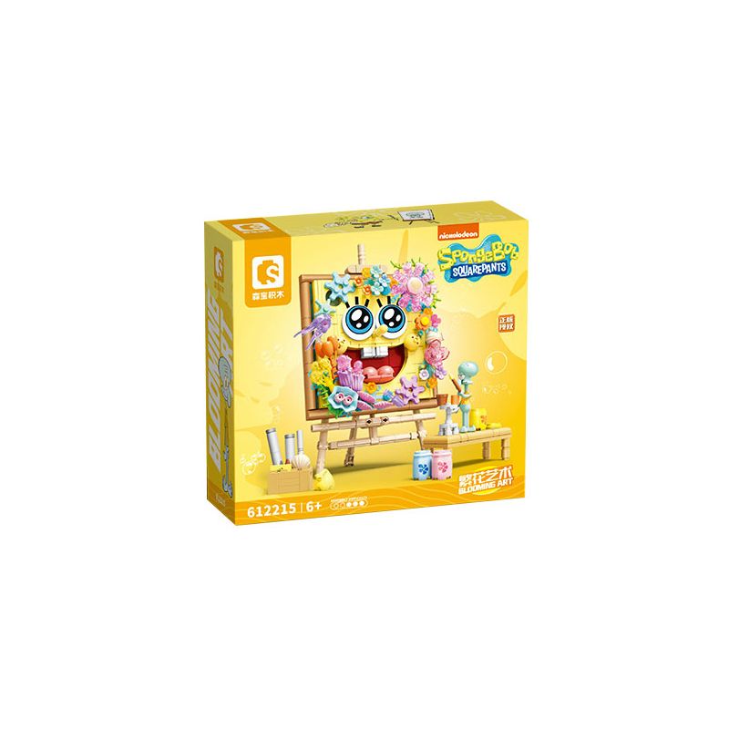 SEMBO 612215 SPONGEBOB SQUAREPANTS NGHỆ THUẬT CỦA HOA bộ đồ chơi xếp lắp ráp ghép mô hình Movie & Game Phim Và Trò Chơi 474 khối