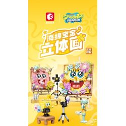 SEMBO 612215 SPONGEBOB SQUAREPANTS NGHỆ THUẬT CỦA HOA bộ đồ chơi xếp lắp ráp ghép mô hình Movie & Game Phim Và Trò Chơi 474 khối