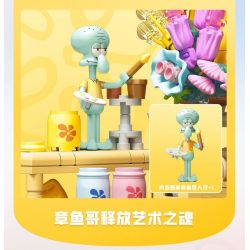 SEMBO 612215 SPONGEBOB SQUAREPANTS NGHỆ THUẬT CỦA HOA bộ đồ chơi xếp lắp ráp ghép mô hình Movie & Game Phim Và Trò Chơi 474 khối