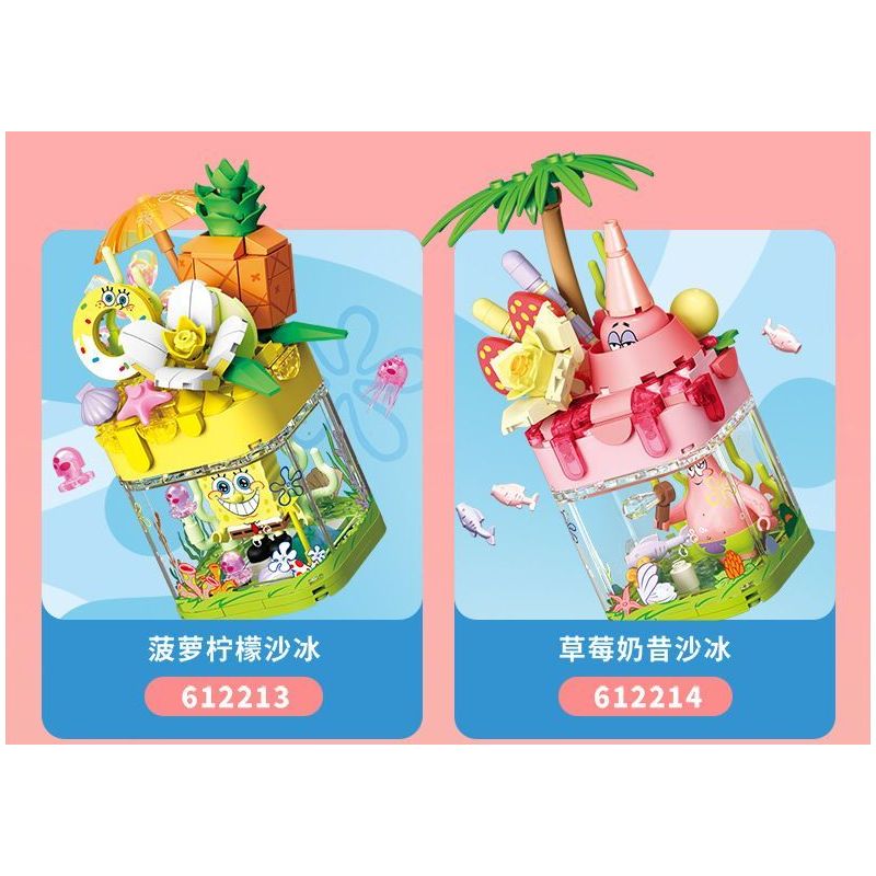 SEMBO 612216 SPONGEBOB SQUAREPANTS ÁNH CHỚP NGỌT NGÀO bộ đồ chơi xếp lắp ráp ghép mô hình Movie & Game Phim Và Trò Chơi 498 khối