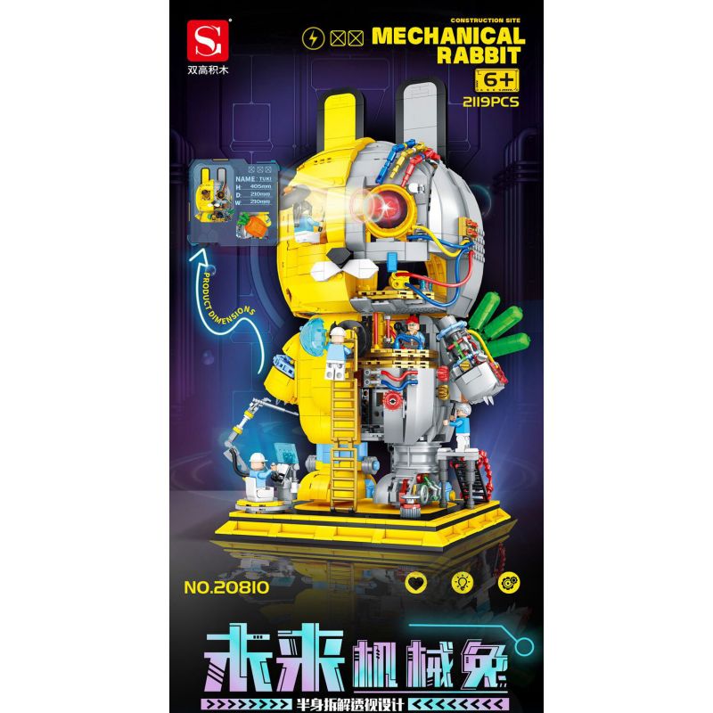 DOUBLE HEIGHT 20810 THỎ NGƯỜI MÁY bộ đồ chơi xếp lắp ráp ghép mô hình MECHANICAL RABBIT 2119 khối