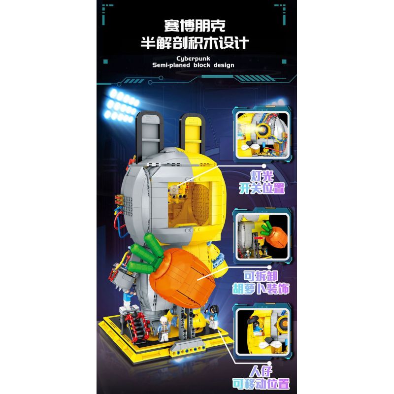 DOUBLE HEIGHT 20810 THỎ NGƯỜI MÁY bộ đồ chơi xếp lắp ráp ghép mô hình MECHANICAL RABBIT 2119 khối