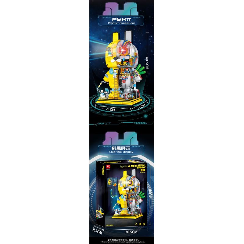 DOUBLE HEIGHT 20810 THỎ NGƯỜI MÁY bộ đồ chơi xếp lắp ráp ghép mô hình MECHANICAL RABBIT 2119 khối