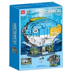 DOUBLE HEIGHT 20811 ĐỒ CHƠI BÁN CƠ THỜI THƯỢNG CÁ KHÍ bộ đồ chơi xếp lắp ráp ghép mô hình MECHANICAL RESEARCH SUBMARINE PUFFER FISH 1938 khối