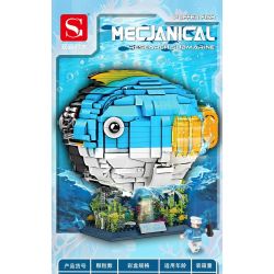 DOUBLE HEIGHT 20811 ĐỒ CHƠI BÁN CƠ THỜI THƯỢNG CÁ KHÍ bộ đồ chơi xếp lắp ráp ghép mô hình MECHANICAL RESEARCH SUBMARINE PUFFER FISH 1938 khối