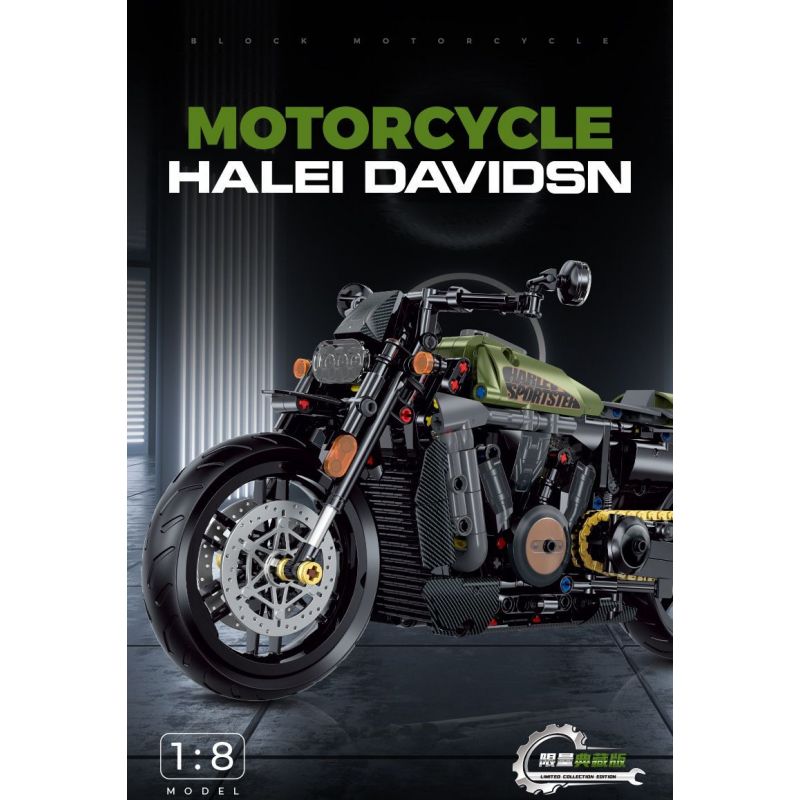 DOUBLE HEIGHT 60514 HARLEY THỂ THAO tỷ lệ 1:8 bộ đồ chơi xếp lắp ráp ghép mô hình Technic Kỹ Thuật Công Nghệ Cao Mô Hình Phương Tiện 634 khối