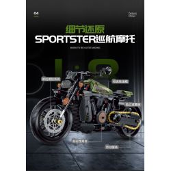 DOUBLE HEIGHT 60514 HARLEY THỂ THAO tỷ lệ 1:8 bộ đồ chơi xếp lắp ráp ghép mô hình Technic Kỹ Thuật Công Nghệ Cao Mô Hình Phương Tiện 634 khối