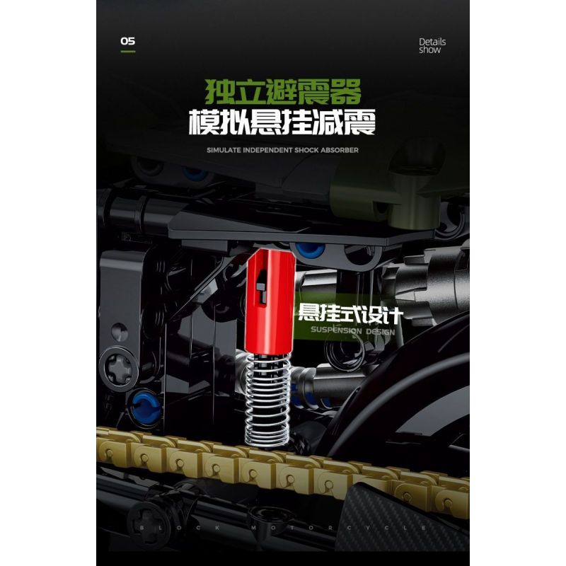 DOUBLE HEIGHT 60514 HARLEY THỂ THAO tỷ lệ 1:8 bộ đồ chơi xếp lắp ráp ghép mô hình Technic Kỹ Thuật Công Nghệ Cao Mô Hình Phương Tiện 634 khối