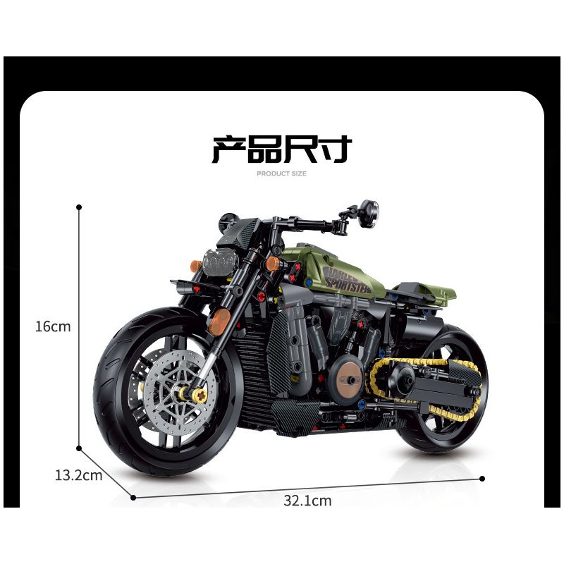 DOUBLE HEIGHT 60514 HARLEY THỂ THAO tỷ lệ 1:8 bộ đồ chơi xếp lắp ráp ghép mô hình Technic Kỹ Thuật Công Nghệ Cao Mô Hình Phương Tiện 634 khối