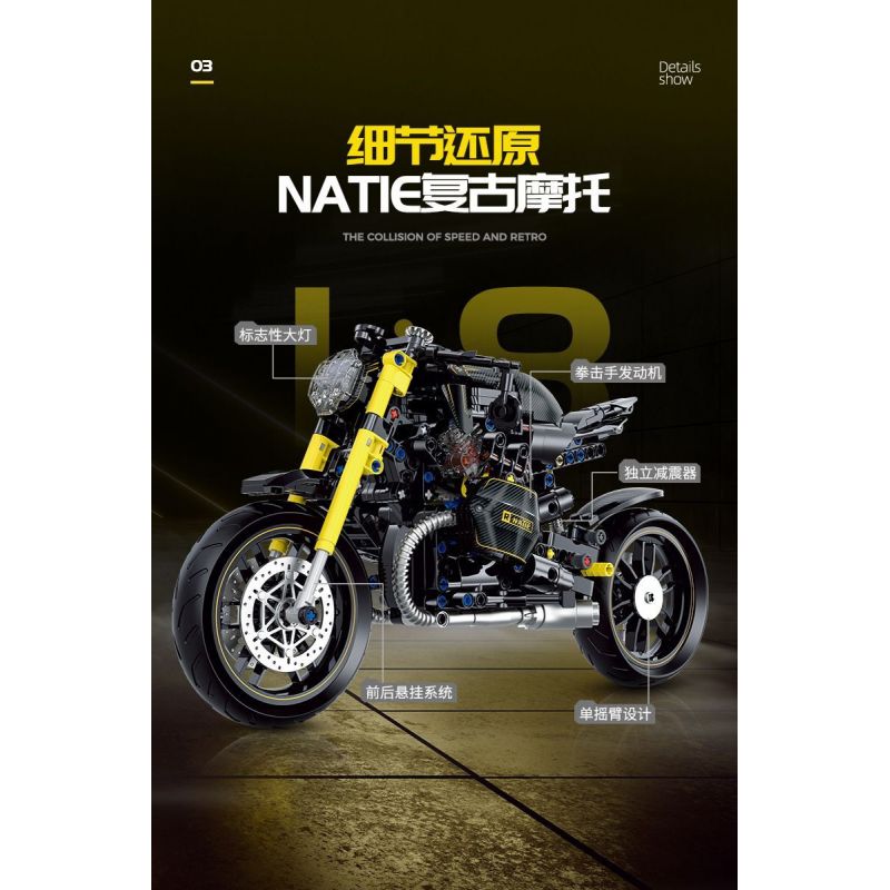 DOUBLE HEIGHT 60515 BMW LATTE tỷ lệ 1:8 bộ đồ chơi xếp lắp ráp ghép mô hình Technic Kỹ Thuật Công Nghệ Cao Mô Hình Phương Tiện 618 khối