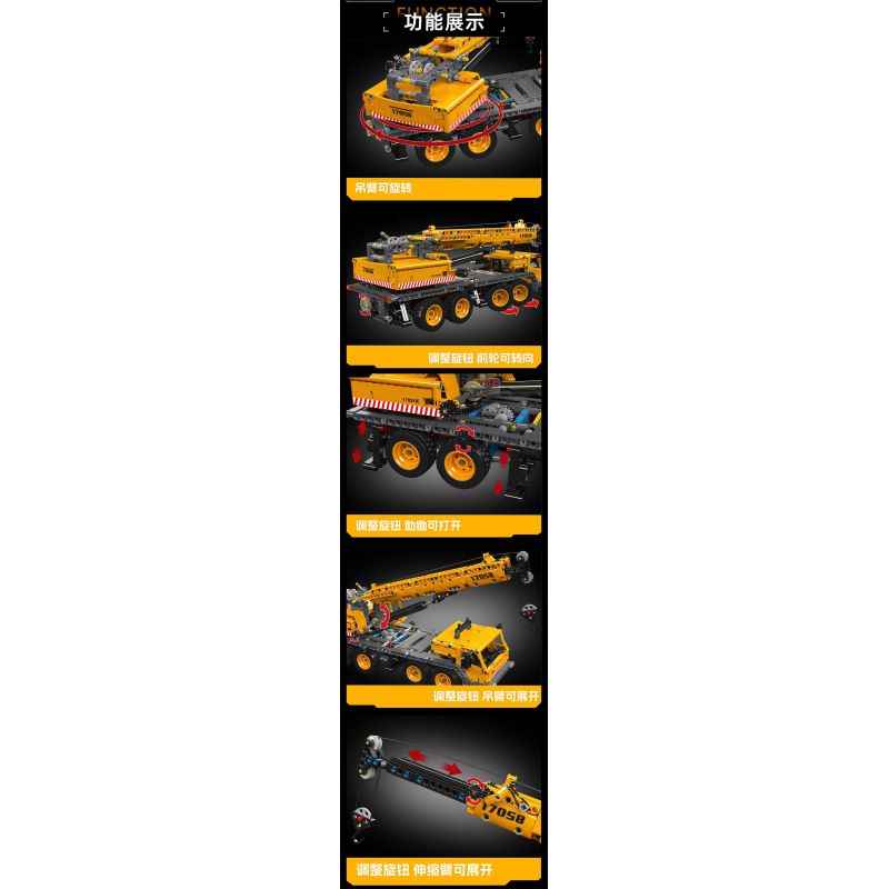 MouldKing 17058 17058S Mould King 17058 17058S CẦN CẨU CƠ KHÍ bộ đồ chơi xếp lắp ráp ghép mô hình Technic MECHANICAL CRANE Kỹ Thuật Công Nghệ Cao Mô Hình Phương Tiện 997 khối