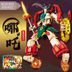 Kazi KY8110 8110 FENGSHEN MECHA NEZHA HOÀNG TỬ HOA SEN bộ đồ chơi xếp lắp ráp ghép mô hình 372 khối