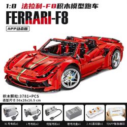 SMALL ANGLE JD018 non  FERRARI F8 tỷ lệ 1:8 bộ đồ chơi xếp lắp ráp ghép mô hình  Kỹ Thuật Công Nghệ Cao Mô Hình Phương Tiện 3781 khối