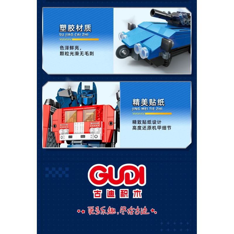 GUDI 40207 MÁY MÓC ARES QINGTIAN 8 TRONG 1 bộ đồ chơi xếp lắp ráp ghép mô hình 721 khối