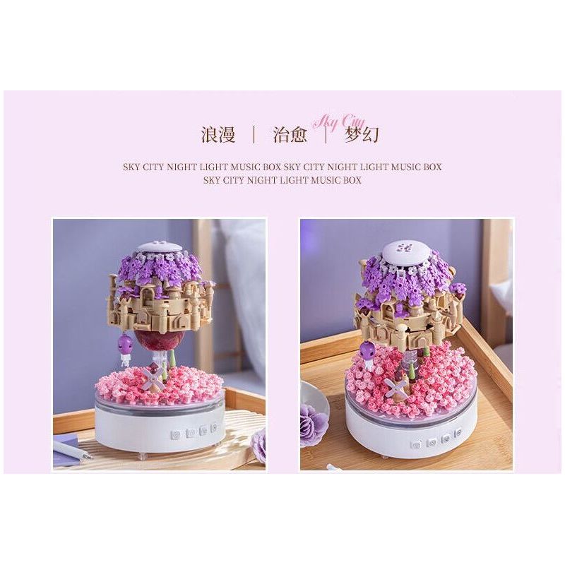 PLEYERID M38-P8011 P8011 8011 M38P8011 38-P8011 HỘP NHẠC ÁNH SÁNG BAN ĐÊM THÀNH PHỐ TRÊN BẦU TRỜI bộ đồ chơi xếp lắp ráp ghép mô hình