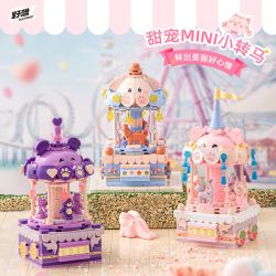 PLEYERID M38-P8027 P8027 8027 M38P8027 38-P8027 ĐỒ TRANG TRÍ MÁY TÍNH ĐỂ BÀN BĂNG CHUYỀN THÚ CƯNG MINI SWEET CAROUSEL 3 LOẠI MÈO DỄ THƯƠNG XIONG BEIBEI MUỐN CHÓ bộ đồ chơi xếp lắp ráp ghép mô hình