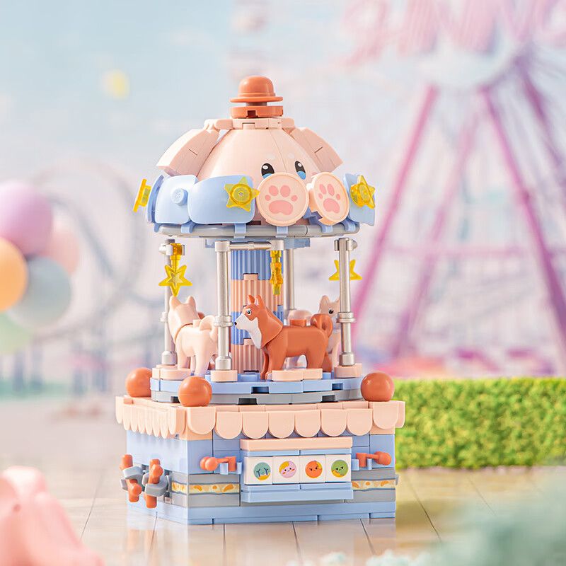 PLEYERID M38-P8027 P8027 8027 M38P8027 38-P8027 ĐỒ TRANG TRÍ MÁY TÍNH ĐỂ BÀN BĂNG CHUYỀN THÚ CƯNG MINI SWEET CAROUSEL 3 LOẠI MÈO DỄ THƯƠNG XIONG BEIBEI MUỐN CHÓ bộ đồ chơi xếp lắp ráp ghép mô hình