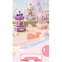 PLEYERID M38-P8027 P8027 8027 M38P8027 38-P8027 ĐỒ TRANG TRÍ MÁY TÍNH ĐỂ BÀN BĂNG CHUYỀN THÚ CƯNG MINI SWEET CAROUSEL 3 LOẠI MÈO DỄ THƯƠNG XIONG BEIBEI MUỐN CHÓ bộ đồ chơi xếp lắp ráp ghép mô hình