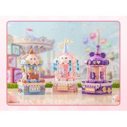 PLEYERID M38-P8027 P8027 8027 M38P8027 38-P8027 ĐỒ TRANG TRÍ MÁY TÍNH ĐỂ BÀN BĂNG CHUYỀN THÚ CƯNG MINI SWEET CAROUSEL 3 LOẠI MÈO DỄ THƯƠNG XIONG BEIBEI MUỐN CHÓ bộ đồ chơi xếp lắp ráp ghép mô hình