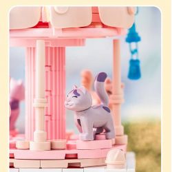 PLEYERID M38-P8027 P8027 8027 M38P8027 38-P8027 ĐỒ TRANG TRÍ MÁY TÍNH ĐỂ BÀN BĂNG CHUYỀN THÚ CƯNG MINI SWEET CAROUSEL 3 LOẠI MÈO DỄ THƯƠNG XIONG BEIBEI MUỐN CHÓ bộ đồ chơi xếp lắp ráp ghép mô hình