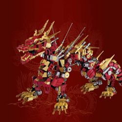 KOZOSHA P2109 2109 NGÀNH CÔNG NGHIỆP CỐT LÕI RỒNG DU HÀNH THẾ GIỚI ĐỎ CƠ KHÍ bộ đồ chơi xếp lắp ráp ghép mô hình 1596 khối