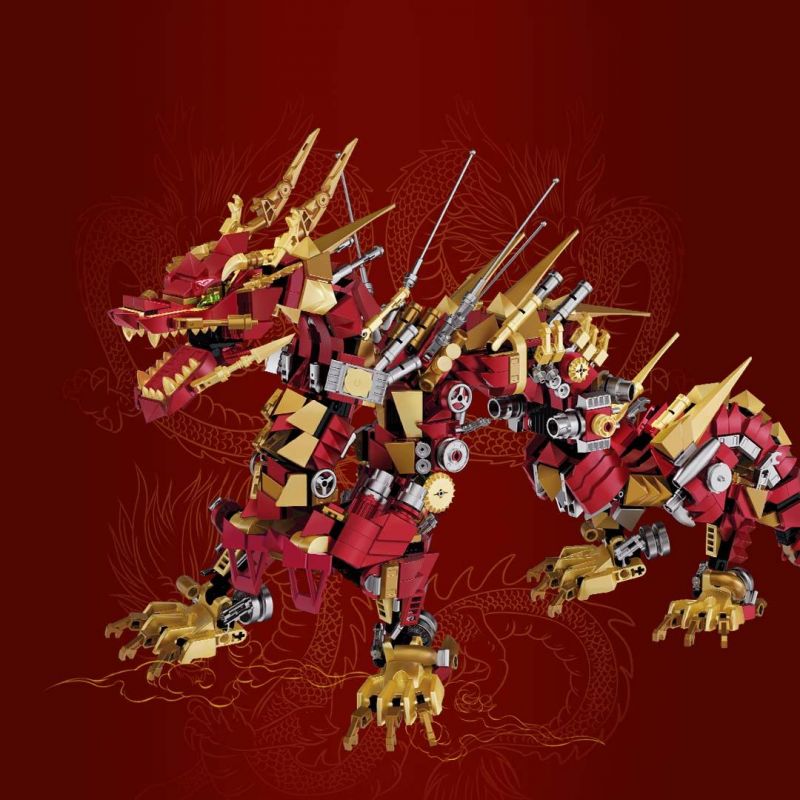 KOZOSHA P2109 2109 NGÀNH CÔNG NGHIỆP CỐT LÕI RỒNG DU HÀNH THẾ GIỚI ĐỎ CƠ KHÍ bộ đồ chơi xếp lắp ráp ghép mô hình 1596 khối