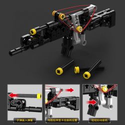 KOZOSHA 2213 CÔNG NGHỆ CƠ KHÍ SÁNG TẠO SÚNG 4 LOẠI CARBINE MA1 TRƯỜNG TẤN AK-47 KAR98K SCAR bộ đồ chơi xếp lắp ráp ghép mô hình 808 khối