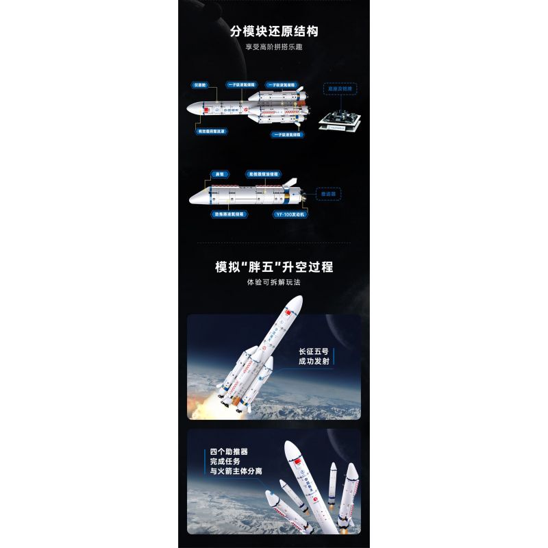 KEEPPLEY K10226 10226 TÊN LỬA ĐẨY TRƯỜNG CHINH 5 bộ đồ chơi xếp lắp ráp ghép mô hình City Thành Phố 462 khối