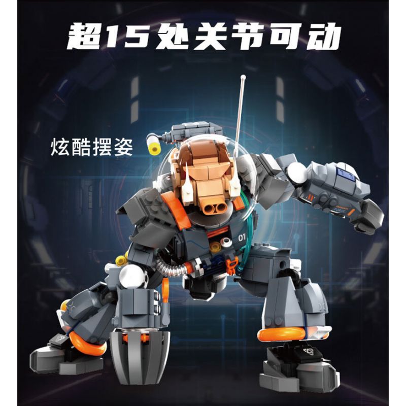 KAIDO KD99013 99013 CÔNG NGHIỆP NẶNG VÀ CON THÚ NĂNG LƯỢNG CAO bộ đồ chơi xếp lắp ráp ghép mô hình CYBERPUNK 665 khối