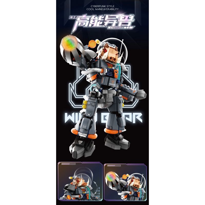 KAIDO KD99013 99013 CÔNG NGHIỆP NẶNG VÀ CON THÚ NĂNG LƯỢNG CAO bộ đồ chơi xếp lắp ráp ghép mô hình CYBERPUNK 665 khối