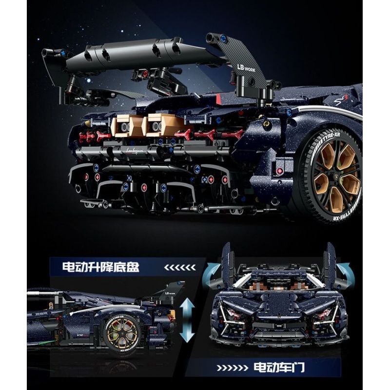 GULY 10624 LERU 10724 SIÊU XE NGÔI SAO RAMBO 1:8 tỷ lệ 1:8 bộ đồ chơi xếp lắp ráp ghép mô hình Technic AVENTTAOR Kỹ Thuật Công Nghệ Cao Mô Hình Phương Tiện 4106 khối