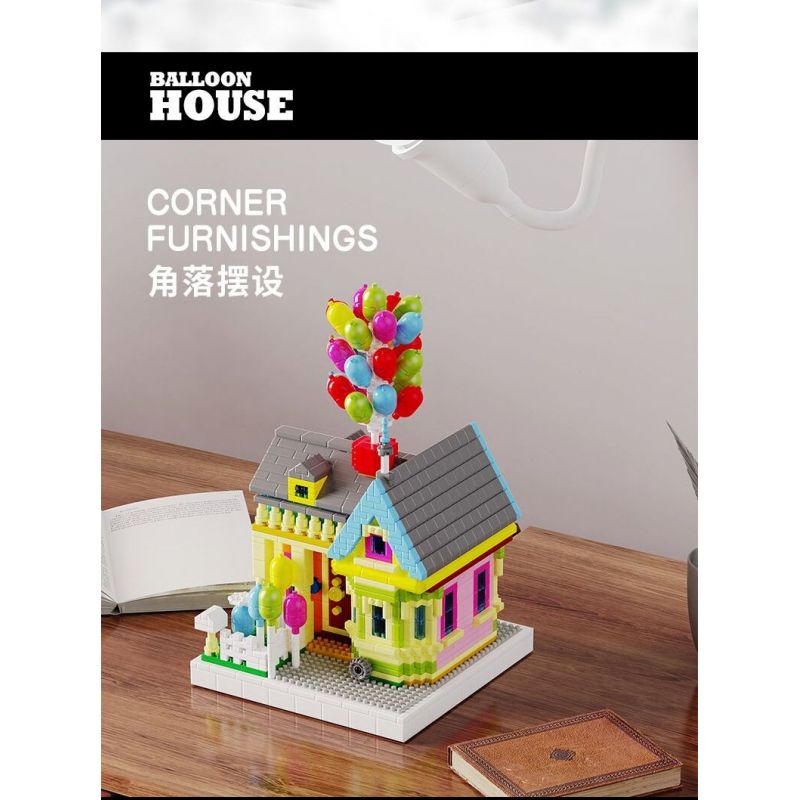 HIGH BOUNDARY DMD001 NHÀ BÓNG BAY bộ đồ chơi xếp lắp ráp ghép mô hình Movie & Game BALLOON HOUSE Phim Và Trò Chơi 1249 khối