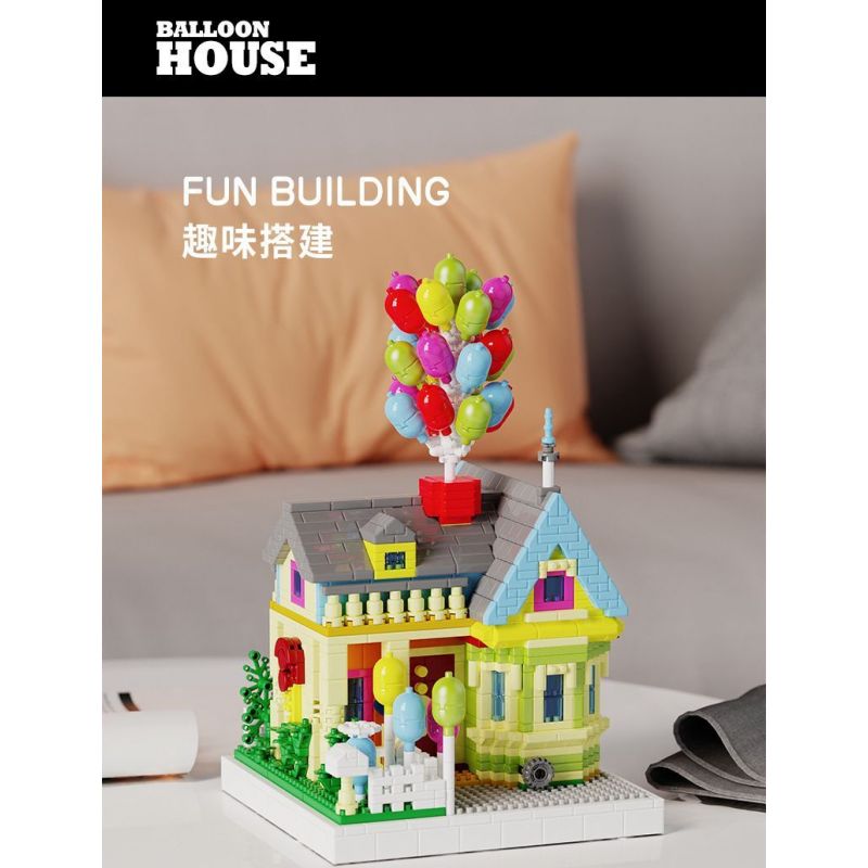 HIGH BOUNDARY DMD001 NHÀ BÓNG BAY bộ đồ chơi xếp lắp ráp ghép mô hình Movie & Game BALLOON HOUSE Phim Và Trò Chơi 1249 khối