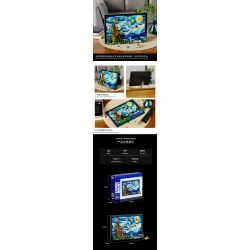 HIGH BOUNDARY DME001 BỨC TRANH NỔI TIẾNG ĐÊM ĐẦY SAO CỦA SƯ PHỤ bộ đồ chơi xếp lắp ráp ghép mô hình Movie & Game STARRY NIGHT Phim Và Trò Chơi 1731 khối