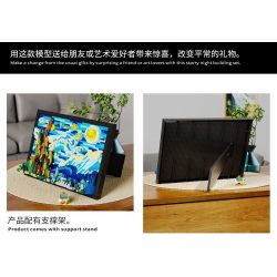 HIGH BOUNDARY DME001 BỨC TRANH NỔI TIẾNG ĐÊM ĐẦY SAO CỦA SƯ PHỤ bộ đồ chơi xếp lắp ráp ghép mô hình Movie & Game STARRY NIGHT Phim Và Trò Chơi 1731 khối