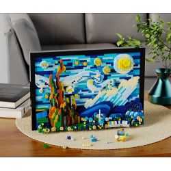 HIGH BOUNDARY DME001 BỨC TRANH NỔI TIẾNG ĐÊM ĐẦY SAO CỦA SƯ PHỤ bộ đồ chơi xếp lắp ráp ghép mô hình Movie & Game STARRY NIGHT Phim Và Trò Chơi 1731 khối