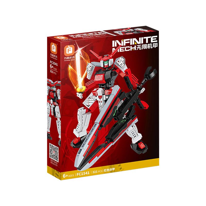 FORANGE FC1541 1541 MECHA NĂNG LƯỢNG CAO 2.0 GIÁP KIẾM ĐỎ bộ đồ chơi xếp lắp ráp ghép mô hình 321 khối