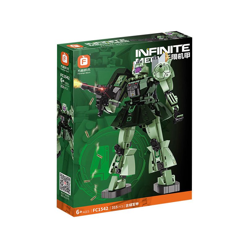 FORANGE FC1542 1542 MECHA NĂNG LƯỢNG CAO 2.0 ÁO GIÁP XANH CỔ XƯA bộ đồ chơi xếp lắp ráp ghép mô hình 315 khối