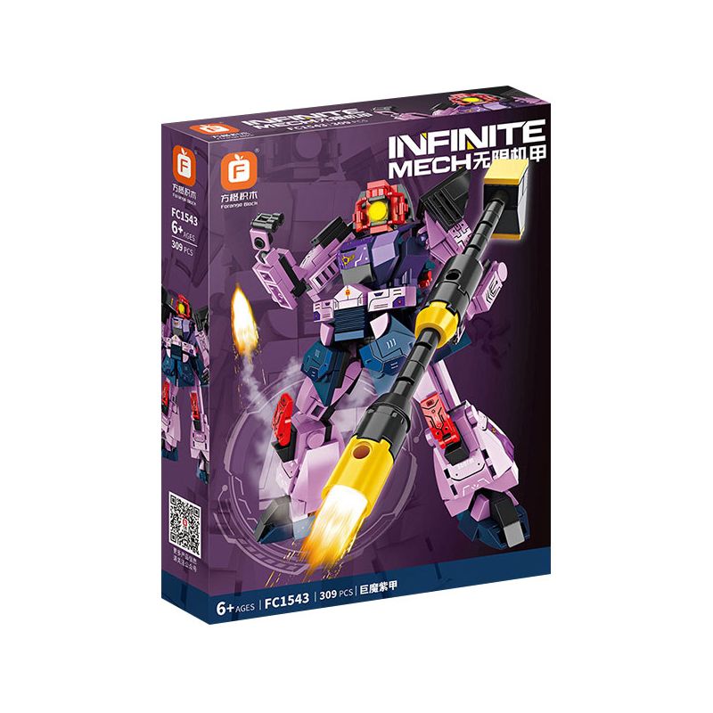 FORANGE FC1543 1543 MECHA NĂNG LƯỢNG CAO 2.0 GIÁP TÍM TROLL bộ đồ chơi xếp lắp ráp ghép mô hình 309 khối