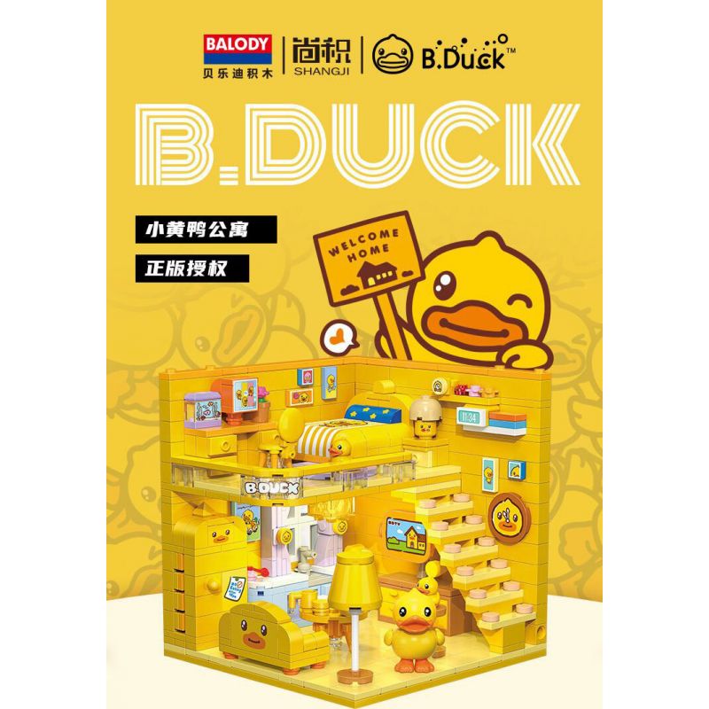 BALODY 21279 CĂN HỘ VỊT VÀNG NHỎ bộ đồ chơi xếp lắp ráp ghép mô hình Movie & Game Phim Và Trò Chơi 557 khối