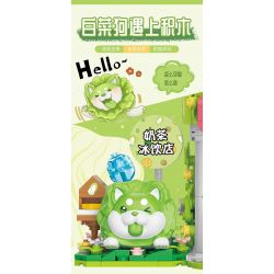 BALODY 21182 YÊU TINH RAU CỦ QUÁN TRÀ SỮA CHÓ BẮP CẢI NƯỚC UỐNG ĐÁ bộ đồ chơi xếp lắp ráp ghép mô hình 819 khối