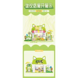 BALODY 21182 YÊU TINH RAU CỦ QUÁN TRÀ SỮA CHÓ BẮP CẢI NƯỚC UỐNG ĐÁ bộ đồ chơi xếp lắp ráp ghép mô hình 819 khối