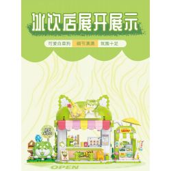 BALODY 21182 YÊU TINH RAU CỦ QUÁN TRÀ SỮA CHÓ BẮP CẢI NƯỚC UỐNG ĐÁ bộ đồ chơi xếp lắp ráp ghép mô hình 819 khối