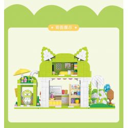 BALODY 21182 YÊU TINH RAU CỦ QUÁN TRÀ SỮA CHÓ BẮP CẢI NƯỚC UỐNG ĐÁ bộ đồ chơi xếp lắp ráp ghép mô hình 819 khối